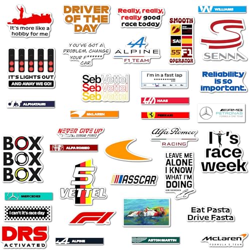 Image of WallDesign Race Day Ready F1 Magnets - Unique Formula 1 Design Set for Magnetic Surface, Durable, Great Racing Fan Gifts (Set of 37)