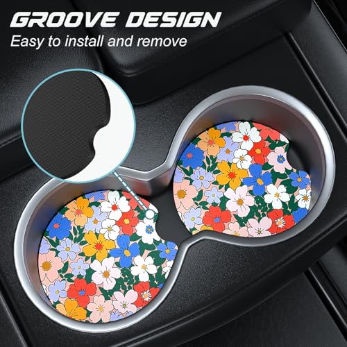 Portavasos universal para auto con diseño Vintage Flowers miniatura 7