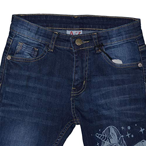 Kids Boys Jeans Unicorn Dab Denim Dark Blue Stretchy Pants Trousers 5-14 Year3