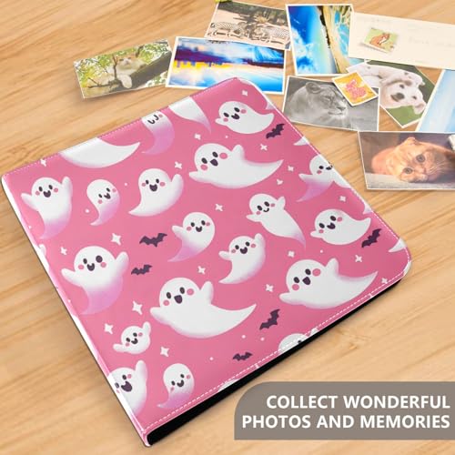 Álbum de fotos adhesivo DIY Scrapbook álbum lindo fantasmas de Halloween encuadernador de 3 anillos libro de fotos 40 páginas 8x10 para memoria miniatura 5