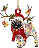 Christmas Tree Ornament - Pug Dog Army Decoration - Gift for Veteran