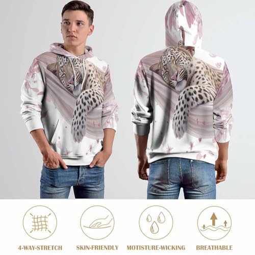 Sweat a capuche imprimé léopard 3D idéal pour le quotidien décontracté