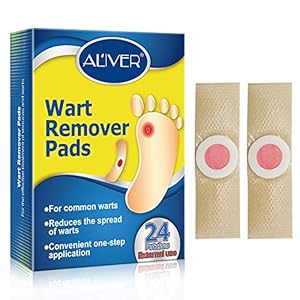 Wart Removal Plasters, 24Pcs Wart Remover for Hands Feet Corn Removal Plaster with Hole, Remover Plantar Warts, Callus, Stops Wart Regrowth (A)