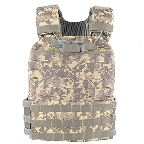 Homeilteds Military Tactical Adjustable Vest Chest Rig Protective Plate Carrier Wargame Airsoft Paintball Hunting Combat Vests Waistcoat (Color : ACU)