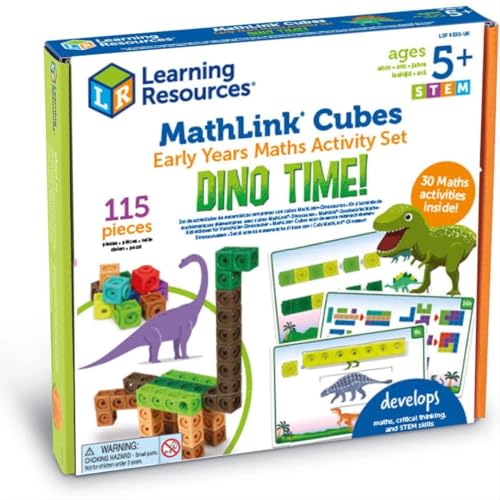Learning Resources, LSP9330-UK Set de Actividades de matemáticas tempranas Hora de los Dinosaurios, 5+ años (Exclusivo de Amazon)