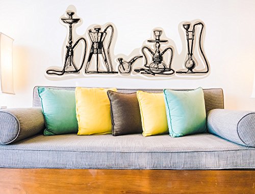 Wandtattoo Orient Wandsticker Shisha Lounge Rauchutensilien orientalischer Wand – Bild 3