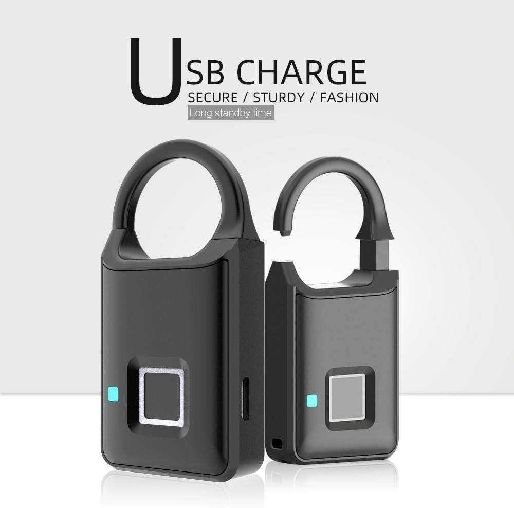 Lucchetto di impronte digitali, i migliori regali di compleanno di Natale per le donne, Smartless Sicurezza senza chiave Locker Blocco Gym Lock Impermeabile Anti-Furto USB ricaricabile per armad