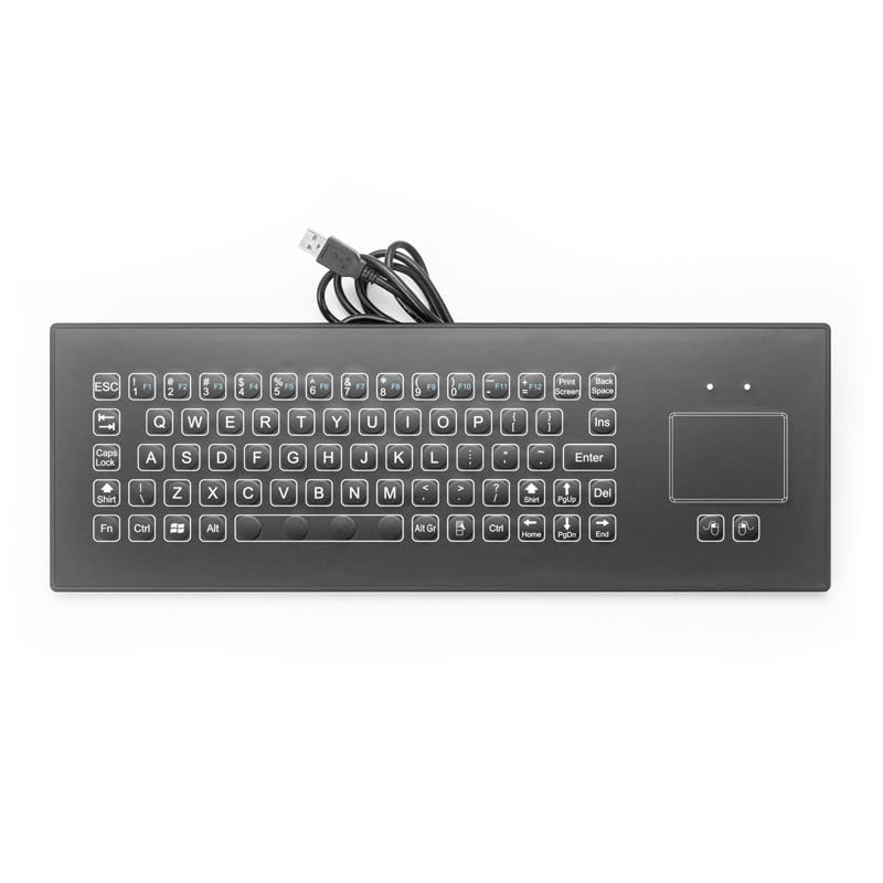 Teclado de Membrana lámina Ultrafina Grado médico Metal Industrial Resistente al Agua IP66 con Panel táctil USB Integrado