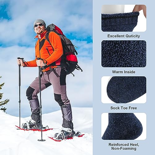SIHOHAN Merino Wool Socks Mens Thermal Socks 5 Pairs Extra Warm Breathable Hiking Winter Sock for Outdoor Ski Sports