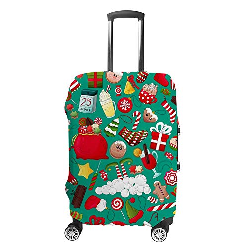 Housse de valise Noël turquoise Ruchen protection bagage cabine et soute extensible