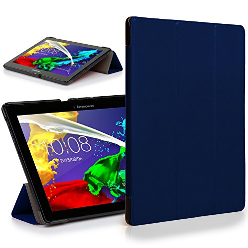Forefront Cases Lenovo Tab 2 A10-30 Funda Carcasa Stand Case Cover Protectora Plegable - Ultra Delgado Ligera y Protección Completa del Dispositivo (Azul Oscuro)