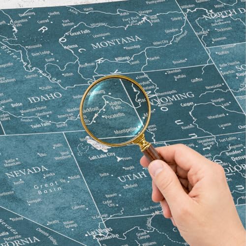 Image of IPIC Vintage Teal USA Maps for Wall, Map of the United States, 42x28 in