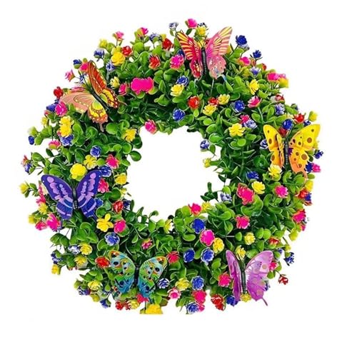 Couronne de fleurs decoration de printemps chaleureuse pour mur