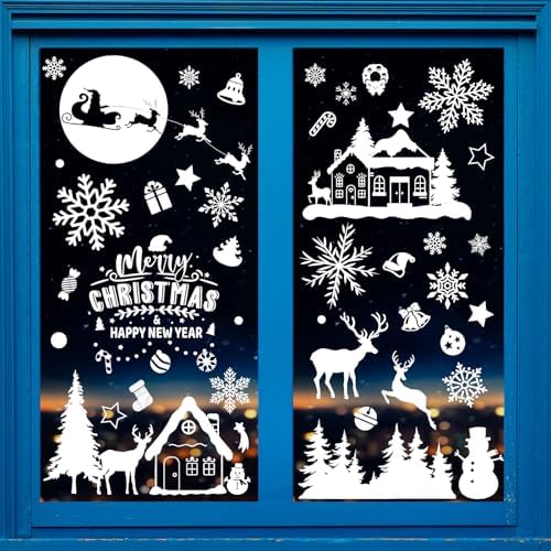 Stickers Noel, Decoration Noel Fenêtre Autocollant Noël Reutilisable