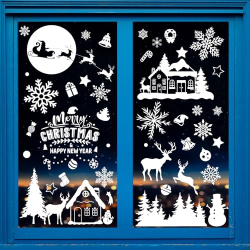 Fensterbilder Weihnachten Selbstklebend 198, Groß Weihnachtsfenster Bilder...