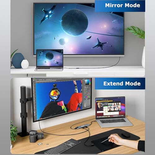 Image of Booster 801 Type-C to HDMI+SD /TF+USB3.0 * 2+PD*2+LAN(100) - Grey