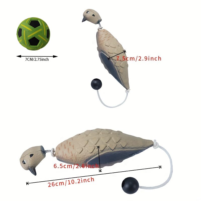 Attikee Dead Bird Dummy Bumper for Hunting Dog Training - EVA Foam Dog Toy Decoy for Outdoor Waterfowl Retriever (Training Ball Included)