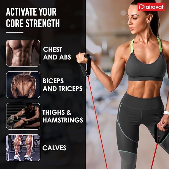 AIRAVAT 4503 Natural Latex Level-2 Exercise Tube (Red) 1
