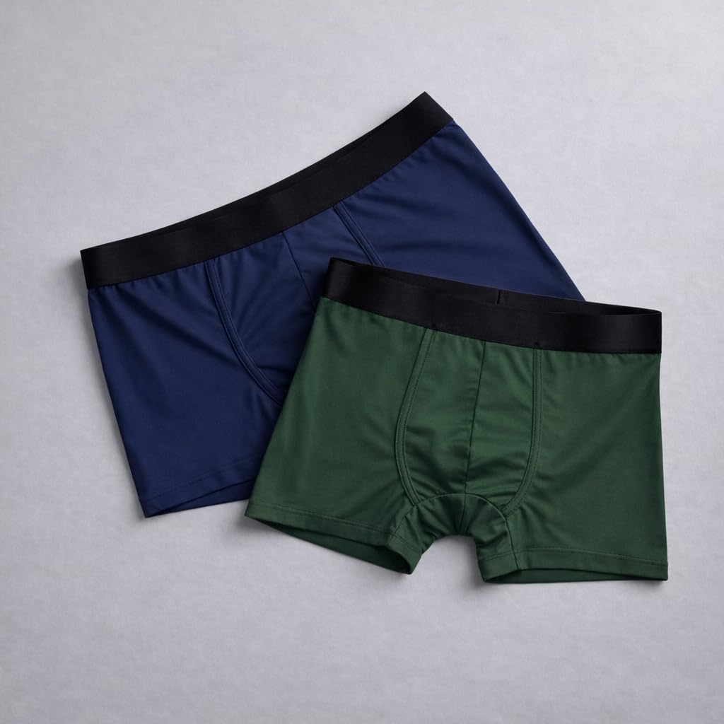 Soild Underwear for Men, Breathble Innerwear, Nylon Trunks for Men, Anti-Rash Waistband, Moisture Wicking Trunks, Mid-Rise Underwear for Boys (in, Alpha, M, Regular, 2)-image-17