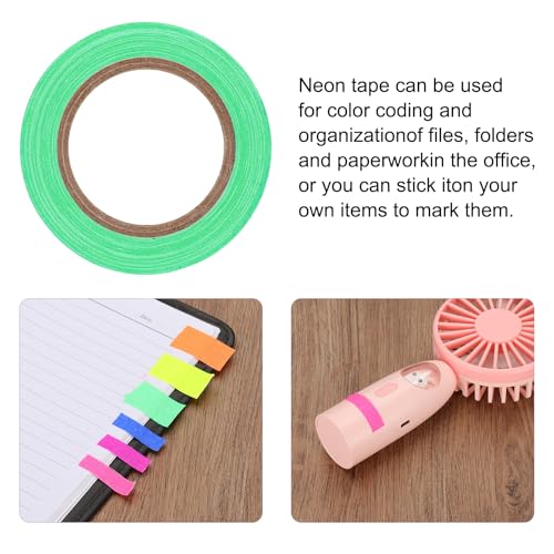 Image of PATIKIL Neon Gaffer Cloth Tape, 0.4 Inch x 32.8 Feet Colored Cotton Glow Tape Markers Fluorescent Blacklight Glow in The Dark Reflect Tape Stickers for Party Decorations, Green