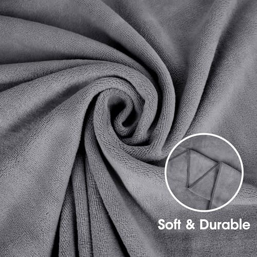 Image of Pack of 2 Microfiber Cloth for Car Drying - 60x40cm Car Cleaning Cloth 400 GSM Superior Softness, Super Water Absorbent Towel for Car, Bike and Household Cleaning - Grey