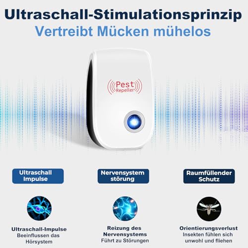 Bugshield Milben Stecker Ultraschall Gegen Milben 2026, 2 Stück, Skield Bug Shield Milbenstecker, Effizientes Reduzieren von Milben Plug & Play Leise Betrieb Für Schlafzimmer & Wohnbereiche (2)