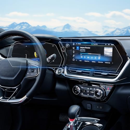 WEIPIN For 2PCS Glossy Tempered Glass 2024 2025 2026 Chevrolet Trax 11.3 Inch Touchscreen & 8 Inch Dashboard Screen Protector - Trax (LT/2RS/ACTIV) Accessories