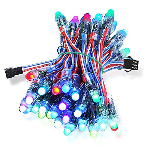 Gmjyc Dc 5V 50Pcs Ws2811 Pixels Christmas Lights Outdoor Individually Addressable Ip68 Waterproof Led String Lights Diffused Digital Rgb Led Lights Full Color 12Mm, For Garden/Party/Advertising Signs #TOP30