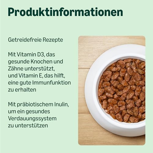by Amazon Katzenfutter, nass, für ältere Katzen, Gemischte Auswahl in Gelee, 4.8kg (48 beutel mit 100g)