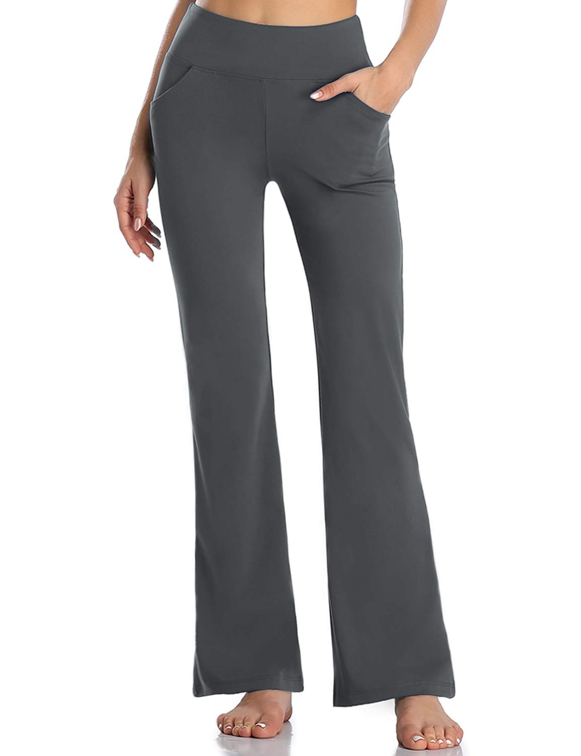 MOVE BEYOND Donna Pantaloni e Pinocchietti Bootleg da Yoga con 4 Tasche a Vita Alta Controllo di Pancia