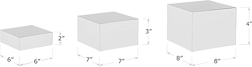 Vista 21 de Red Co. Juego de 3 elevadores de acrílico blanco brillante con fondo hueco