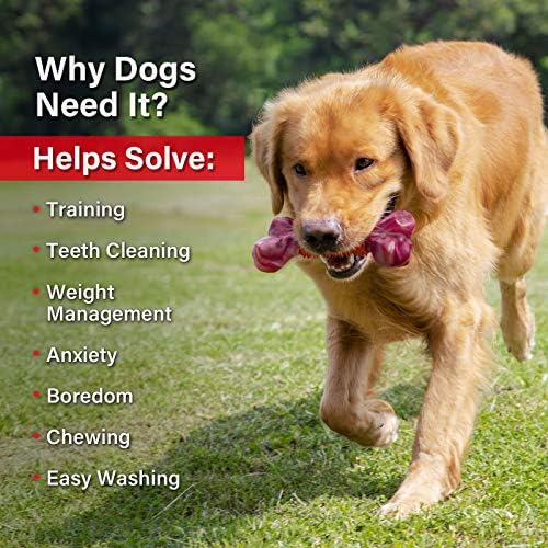 Apasiri Dog Toy Dog Chew Toy Durable for Large Chewers Tough Bone for Extreme Chewers Large Dogs Training Nylon Rubber Almost Indestructible Long Lasting Teething Toys Dog Great Gift for Dogs