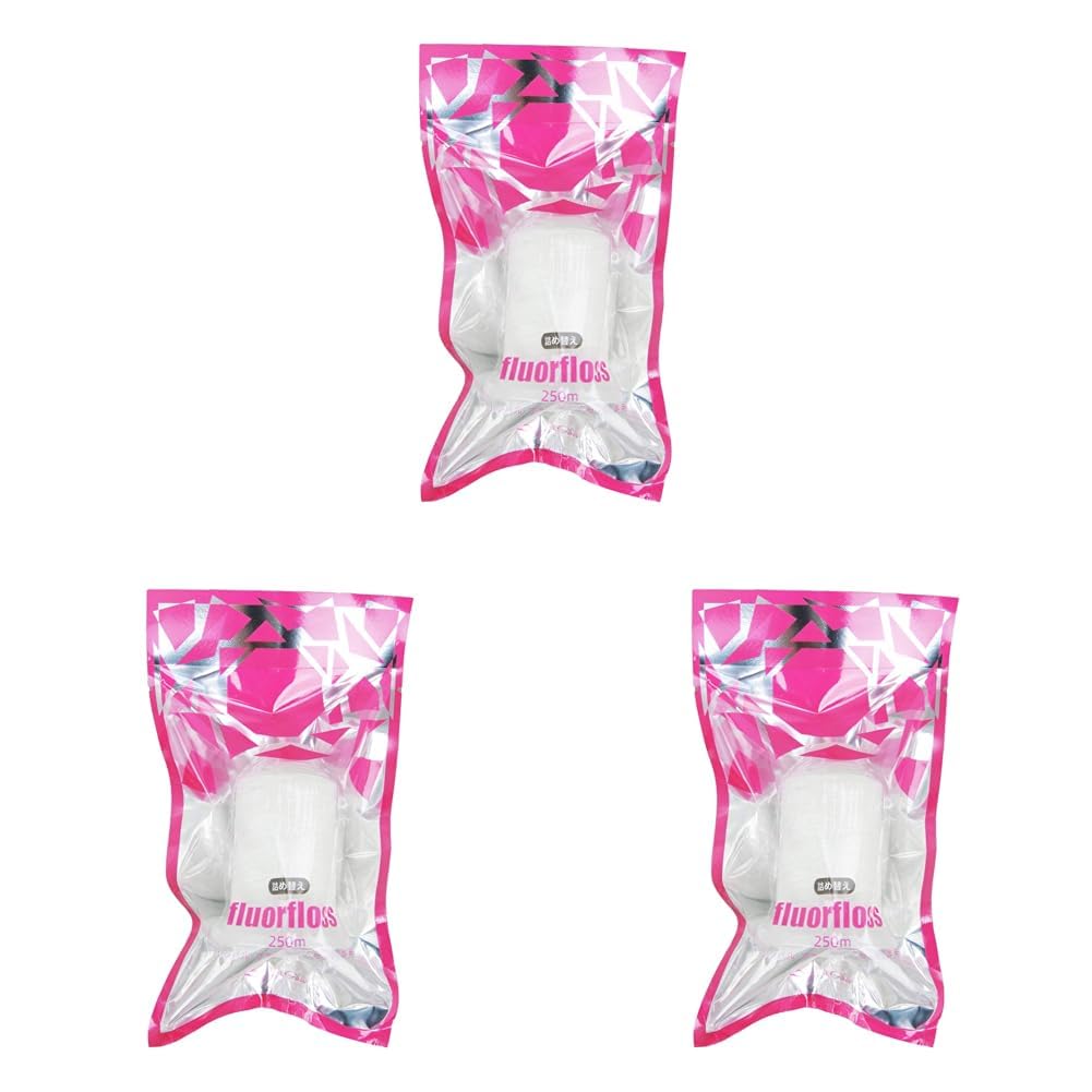 Oral Care Floor Floss 250m Refill Dental Clinic Product White (x 3) 250メートル (x 3)