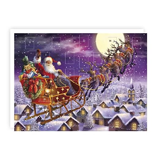 Tracks Traditional Santa's Sleigh Advent Calendar - 24 Doors Christmas Countdown