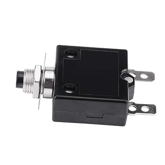18Amp Push Button Circuit Breaker,125-250V AC 50V DC Circuit Breaker, Thermal Overload Protector L1 Series Manual Reset Thermal Circuit Breaker (18A)