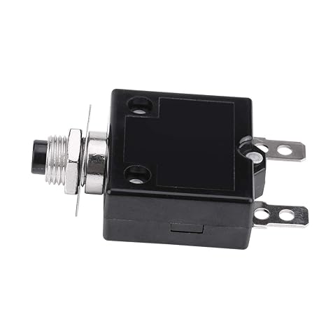18Amp Push Button Circuit Breaker,125-250V AC 50V DC Circuit Breaker, Thermal Overload Protector L1 Series Manual Reset Thermal Circuit Breaker (18A)