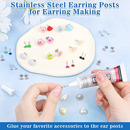image for Evatage Jewelry Glue with Earring Posts for Jewelry Making, 1002Pcs Va