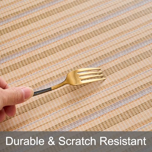 Runqiju 51"-56" Table Cloth Round Vinyl Fitted，Flannel Backing Tablecloth by Runqiju - Used condition - Image 5