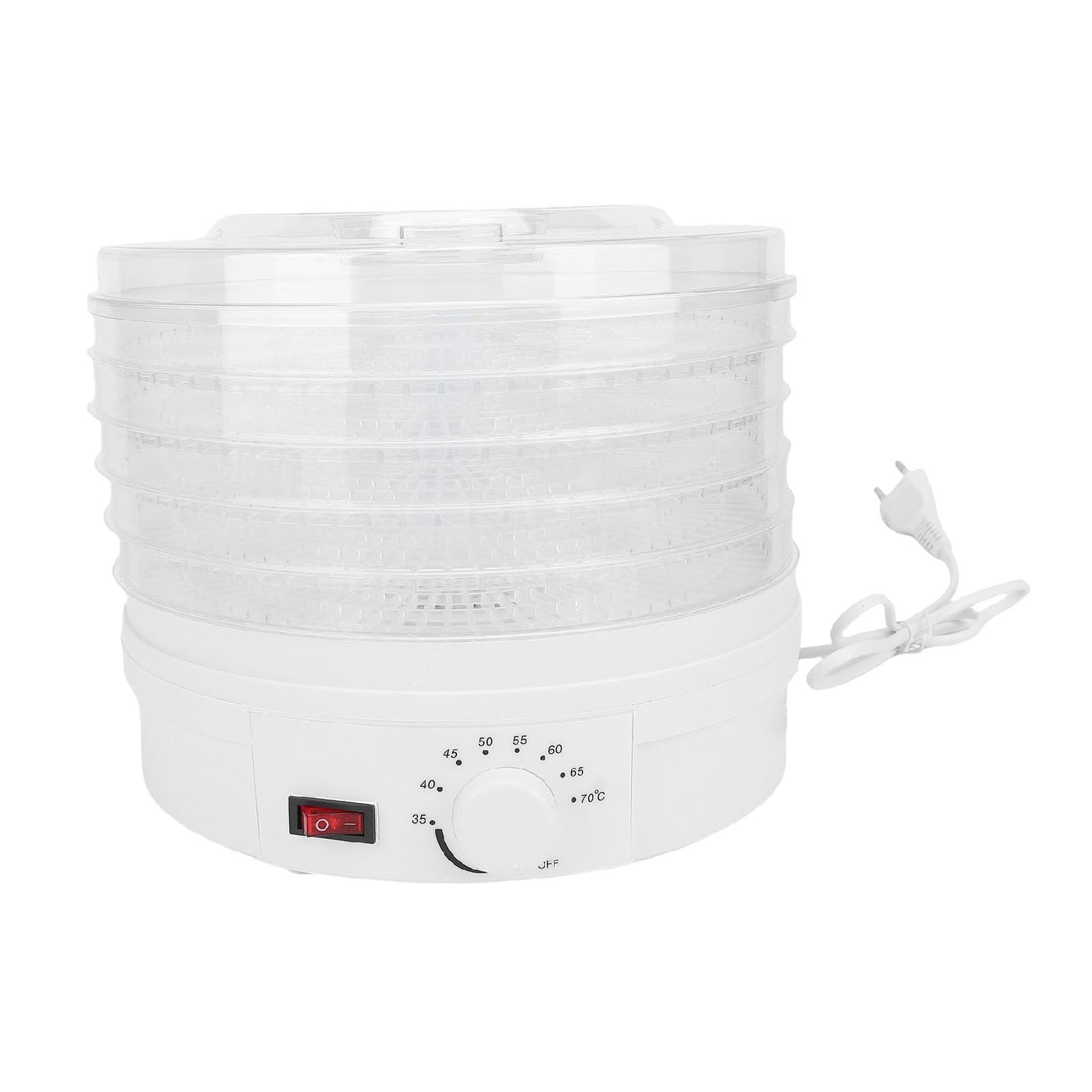 Suszarka do żywności, 5 Tack 350W Suszarka do Mięsa z Timerem, do Mięsa Owoców Warzyw Przysmaków dla Psów (Wtyczka UE 220 V)