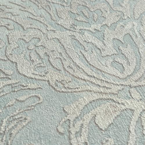 Papel pintado Barroco 790493-GU no tejido color azul turquesa-pastel 5,33 m2 6