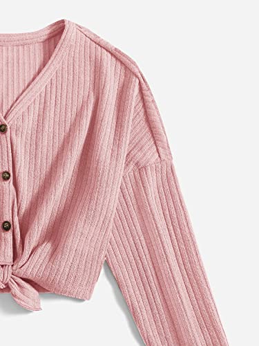 SOLY HUX Girl's Casual Cardigan Open Front Long Sleeve Top Cute Jacket Outwear for Girls Cardigan T Shirts4