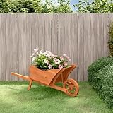 Rantry Pflanzgefäß Schubkarre-Design 128x45,5x43 cm Massivholz Tanne Blumentopf Model364229