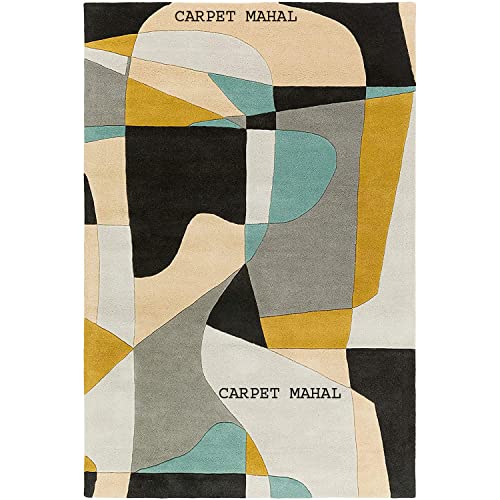 Image of Carpet Mahal Export Quality Handmade Tuffted Pure Woollen Carpet for Living Room Bedroom Size 5 x 7 feet (150X210 Cm) Color-Multi