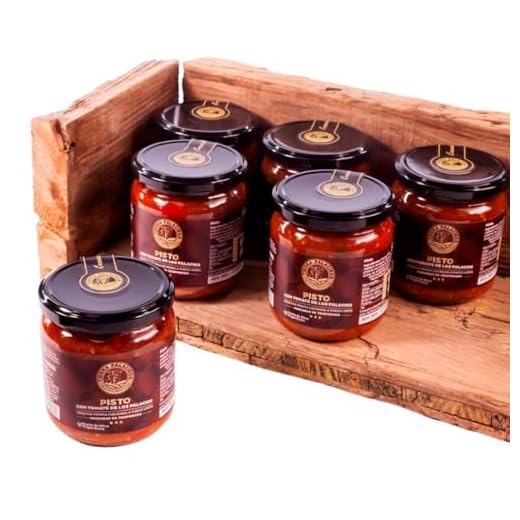 Pisto Casero TIERRA PALACIEGA Tarro 340 g con Tomate de Los Palacios y Aceite de Oliva Virgen Extra Producto Vegano Sin Gluten y Sin Lactosa