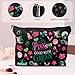 UpfurMach Whimsical ‘Witch’-Inspired Black Cosmetic Bag with Playful Pink and Green Design Women's cosmetic bag with zipper-Perfect for Fans of the Musical and Theatrical Fashion