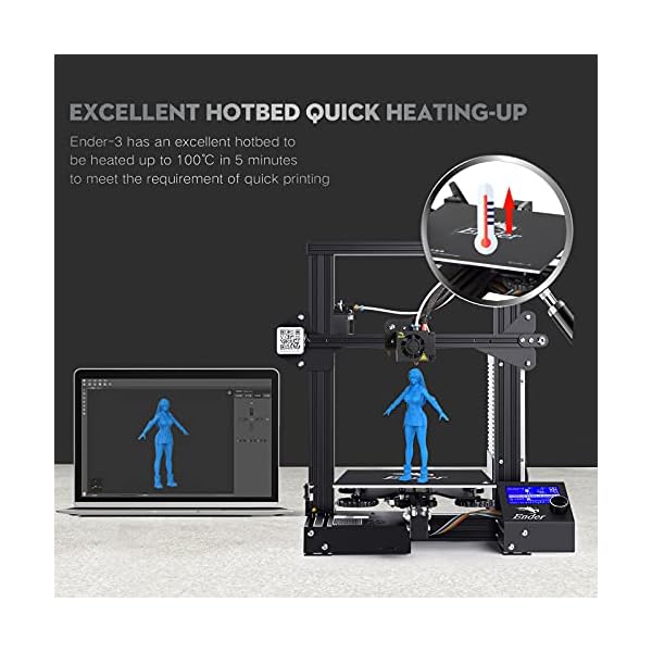 Creality Ender 3 Imprimante 3D, Impression de Haute PrÃ©cision, Reprendre la Fonction d'impression, Impression Stable, OpÃ©ration Facile, Taille d'impression 220 * 220 * 250mm – Image 5