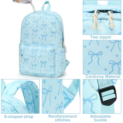 Image of LOIDOU Backpack for Girls School Backpacks Bookbags for Elementary Middle School Women Laptop Backpacks (Bow Tie BLUE, L-17)