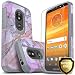 Starshop Shock Proof Drop Protection Phone Case Compatible For Moto G6 Play, Moto E5, Moto G6 Forge, Included [Premium Screen Protector]-Marble Pattern