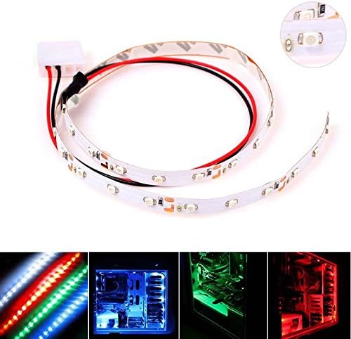 CrazyDeal 50CM 30 SMD 3528 LED Flexible PC Computer Case Strip Light Self-adhesive White