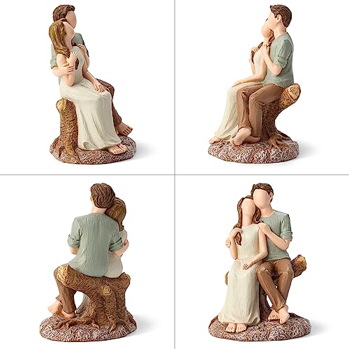 Carracci Coppia di statuette dipinte a mano